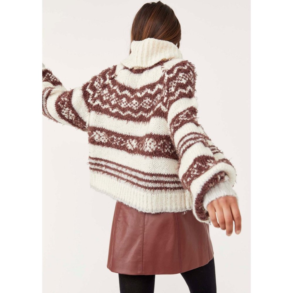 🎉LAST CHANCE🎉 NWT Free People Check Me Out Pullover / Winter Fog Combo - Picture 4 of 7